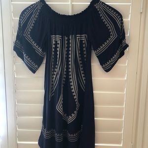 Women’s boho navy shirt dress